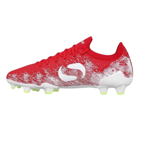 Sondico Voetbalschoenen voor heren met strepen, voor harde ondergrond (Rood, Wit) - Image 3