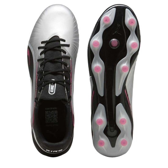 Puma Heren King Match Stevige Grond Voetbalschoenen (Zilver/Zwart) - Image 3