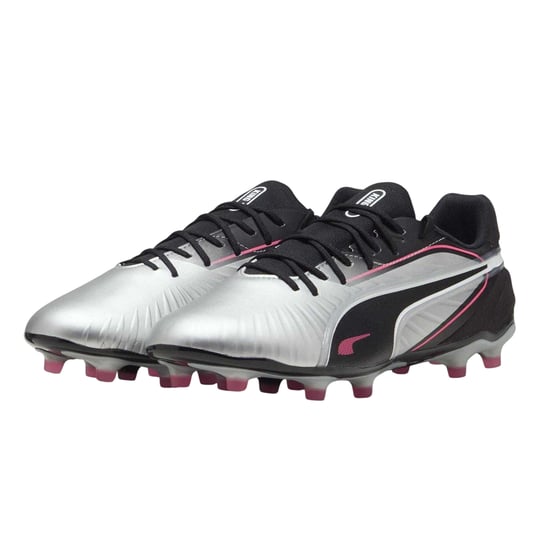 Puma Heren King Match Stevige Grond Voetbalschoenen (Zilver/Zwart) - Image 4