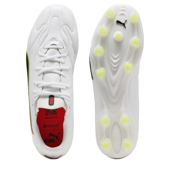 Puma Heren King Match Stevige Grond Voetbalschoenen (Wit, Zwart) - Image 2