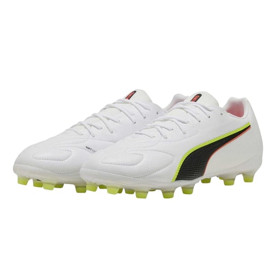 Puma Heren King Match Stevige Grond Voetbalschoenen (Wit, Zwart) - Image 3