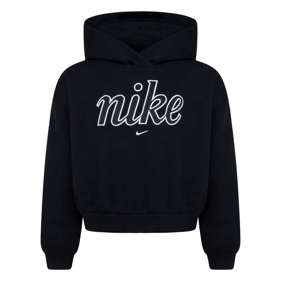 Nike Boxy-hoodie van fleece van de Girls Sportswear Club (Zwart) - Image 1