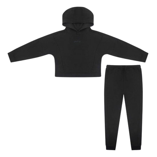 Firetrap Set met fleece-hoodie en joggingbroek met geborduurd logo voor meisjes (Zwart) - Image 1