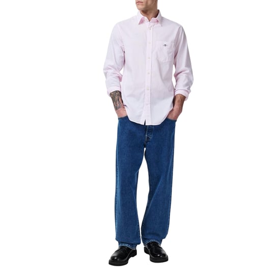 Gant Popeline overhemd voor heren in bankstijl (Lichtroze) - Image 1