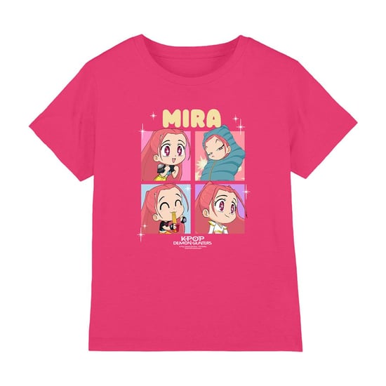 K-Pop Demon Hunters Kinderen Huntrix Mira Chibi Groep T-Shirt (Fuchsia) - Image 2
