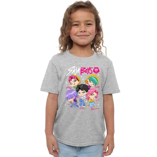 K-Pop Demon Hunters Kinderen Saja Jongens Chibi T-Shirt (Heather Grijs) - Image 4