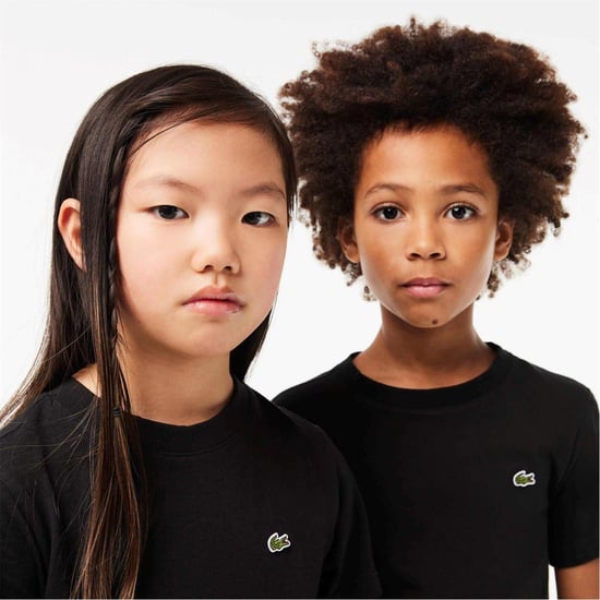 Lacoste Basis T-shirt met borduursel voor kinderen, normale pasvorm (Zwart) - Image 2