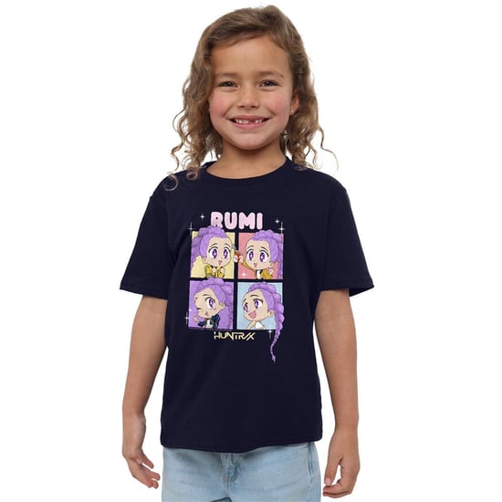 K-Pop Demon Hunters Kinderen Huntrix Rumi Chibi Groep T-Shirt (Marineblauw) - Image 4