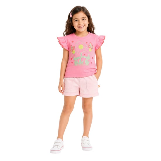 Billieblush T-shirt met ronde hals en bloemenprint voor babymeisjes (Roze) - Image 1