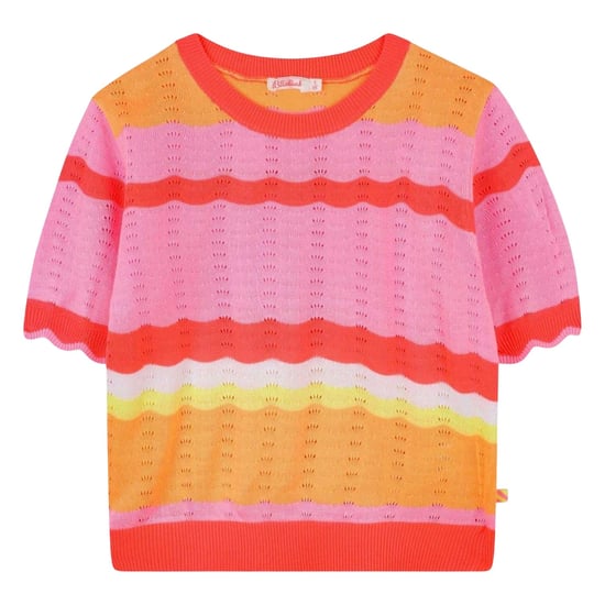 Billieblush T-shirt met kleurblokken en strepen voor kinderen (Koraal) - Image 2