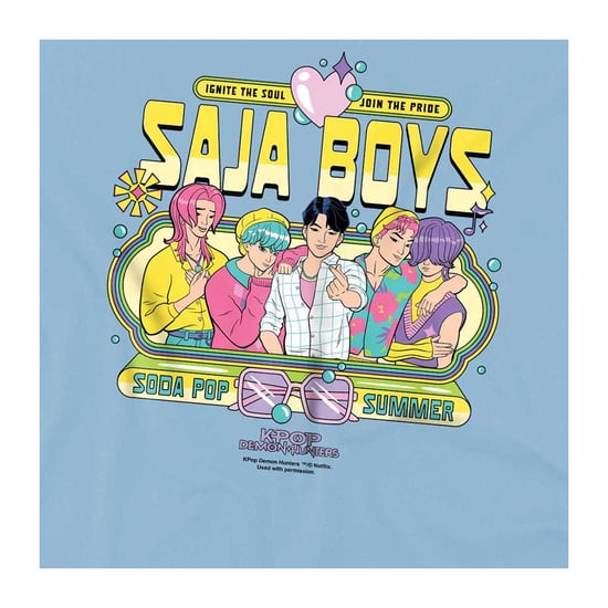 K-Pop Demon Hunters Kinderen Saja Jongens Festival Poster T-Shirt (Lichtblauw) - Image 3