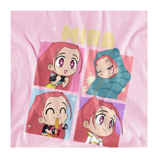 K-Pop Demon Hunters Huntrix Mira Chibi-groeps-T-shirt voor kinderen (Lichtroze) - Image 4