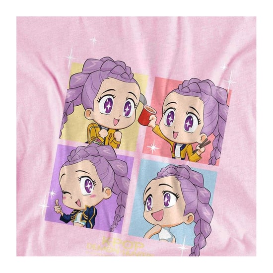 K-Pop Demon Hunters Kinderen Huntrix Rumi Chibi Groep T-Shirt (Licht Roze) - Image 3