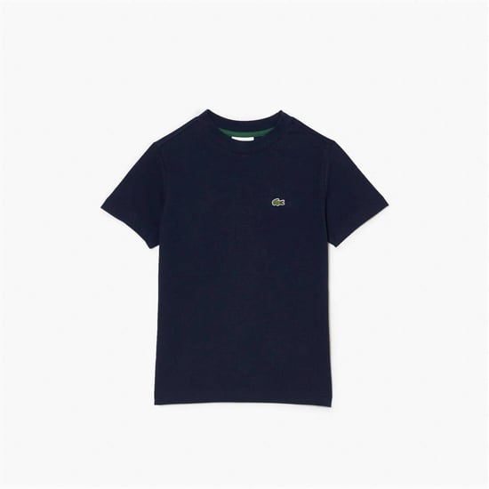 Lacoste Basis T-shirt met borduursel voor kinderen, normale pasvorm (Marine) - Image 5