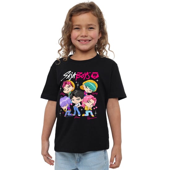 K-Pop Demon Hunters Kinderen Saja Jongens Chibi T-Shirt (Zwart) - Image 4