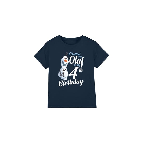 Frozen Kinderen/Kinderen Chillin Like Olaf 4de Verjaardag T-Shirt (Marine) - Image 1