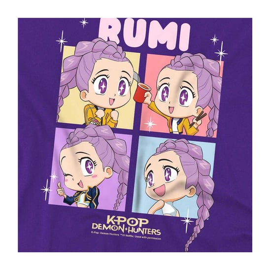 K-Pop Demon Hunters Kinderen Huntrix Rumi Chibi Groep T-Shirt (Paars) - Image 3