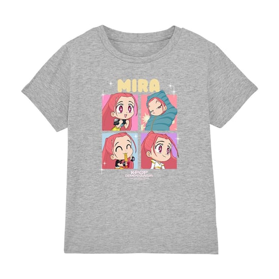 K-Pop Demon Hunters Huntrix Mira Chibi-groeps-T-shirt voor kinderen (Heide Grijs) - Image 2