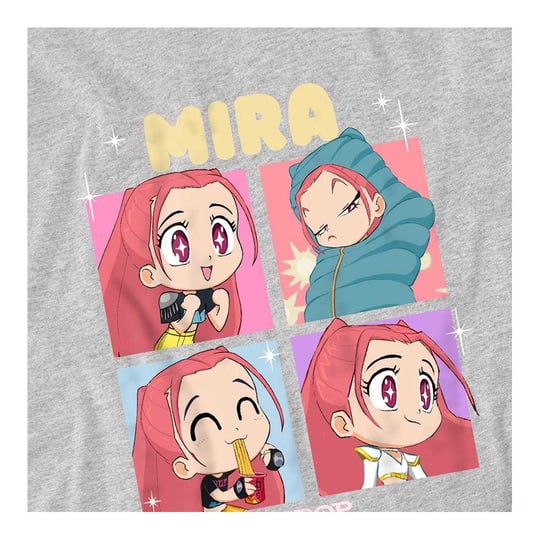 K-Pop Demon Hunters Huntrix Mira Chibi-groeps-T-shirt voor kinderen (Heide Grijs) - Image 4