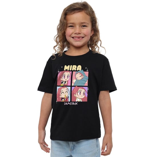 K-Pop Demon Hunters Huntrix Mira Chibi-groeps-T-shirt voor kinderen (Zwart) - Image 1