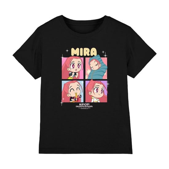 K-Pop Demon Hunters Huntrix Mira Chibi-groeps-T-shirt voor kinderen (Zwart) - Image 2