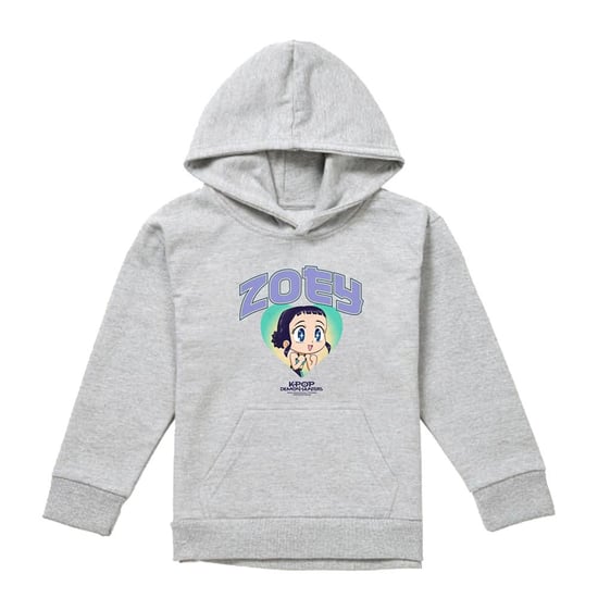 K-Pop Demon Hunters Kinderen Zoey Collegiale Pullover Hoodie (Heather Grey) - Image 1