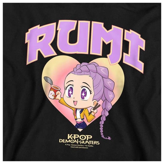 K-Pop Demon Hunters Kinderen Huntrix Rumi Collegiate Pullover Hoodie (Zwart) - Image 3