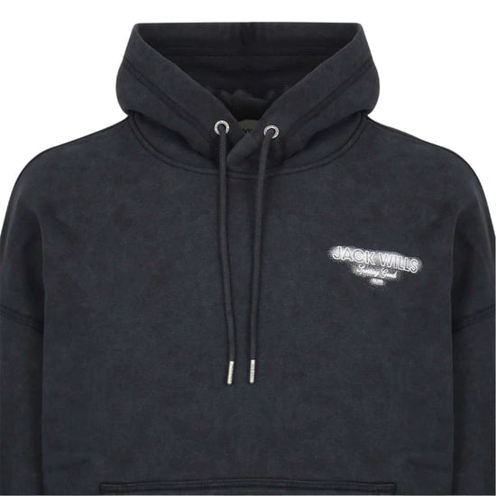 Jack Wills Hoodie met lange mouwen en opschrift voor heren (Zwart) - Image 3