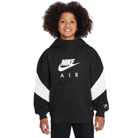 Nike Fleece-hoodie met kleurblokken voor kinderen/kleintjes (Zwart/Wit) - Image 1
