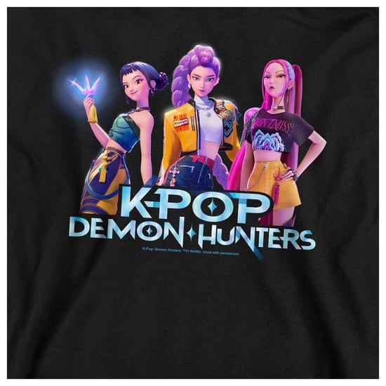 K-Pop Demon Hunters Kinderen Huntrix Groep Pullover Hoodie (Zwart) - Image 4