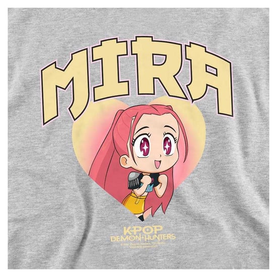 K-Pop Demon Hunters Kinderen Huntrix Mira Collegiale Pullover Hoodie (Heather Grey) - Image 3