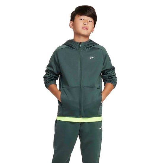 Nike Therma Fit-hoodie met lange mouwen en doorlopende rits voor kinderen (Vintage groen) - Image 2