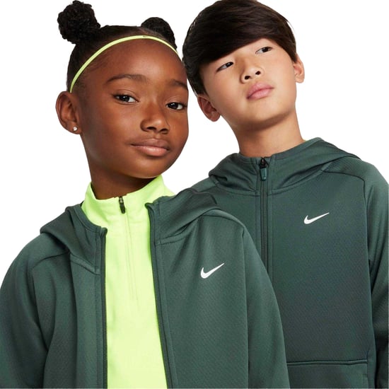 Nike Therma Fit-hoodie met lange mouwen en doorlopende rits voor kinderen (Vintage groen) - Image 4