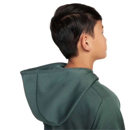 Nike Therma Fit-hoodie met lange mouwen en doorlopende rits voor kinderen (Vintage groen) - Image 5