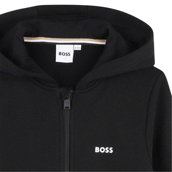 Boss Childrens/Kids Logo Full Zip Hoodie (Zwart) - Image 3