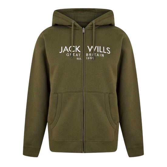 Jack Wills Heren Pinebrook hoodie met print en doorlopende ritssluiting (Blad) - Image 2