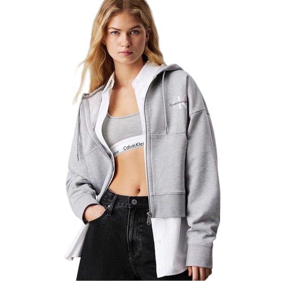 Calvin Klein Dames/Dames Full Zip Hoodie (Heide Grijs) - Image 2