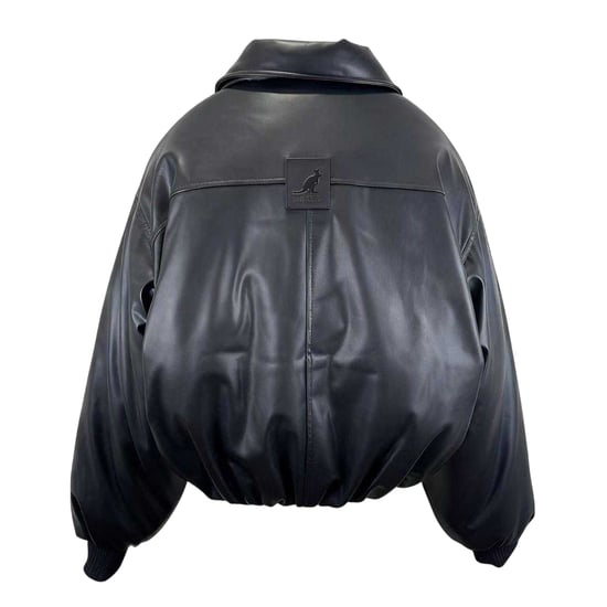 Kangol Bomberjack voor dames met effen geribde manchetten (Zwart) - Image 2