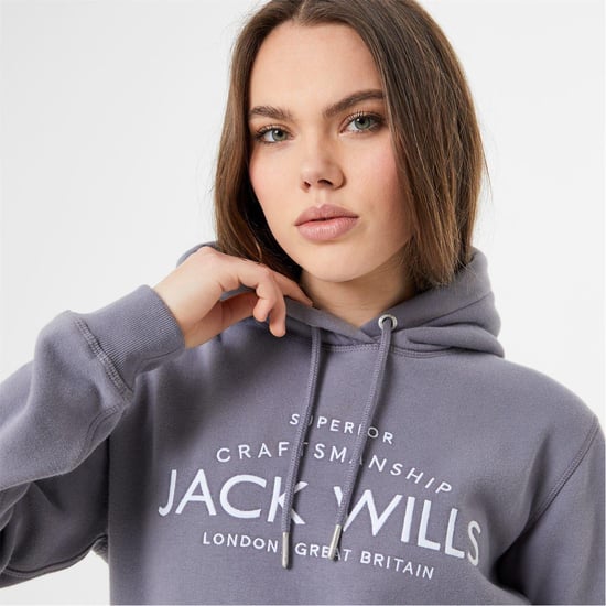 Jack Wills Hoodie met grafisch logo voor dames (Grijsblauw) - Image 3