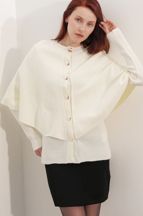 Geribbelde Textuur Lange Mouwen Knopen Cardigan - Image 3