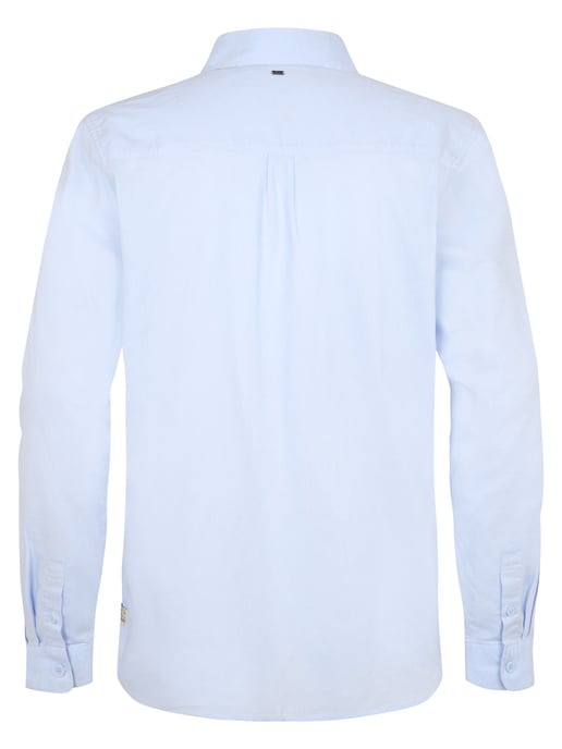 Petrol Industries - Heren Effen linnenmix overhemd Canyonero - Blauw - Image 2