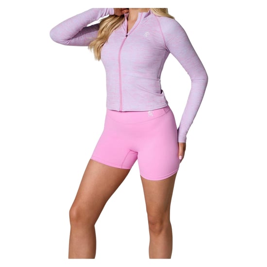 Gym King Damesjas met raglanmouwen, gemêleerd, met doorlopende ritssluiting (Roze Mergel) - Image 1