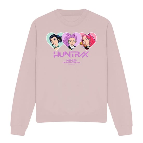 K-Pop Demon Hunters Unisex Volwassenen Huntrix Hearts Sweatshirt (Roze) - Image 1