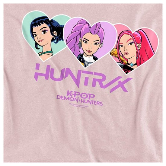K-Pop Demon Hunters Unisex Volwassenen Huntrix Hearts Sweatshirt (Roze) - Image 3