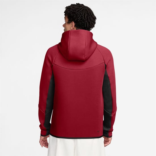 Nike Heren-hoodie met ritssluiting en chevronpatroon (Rood, Zwart) - Image 2