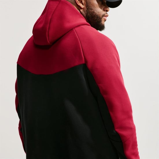 Nike Heren-hoodie met ritssluiting en chevronpatroon (Rood, Zwart) - Image 5