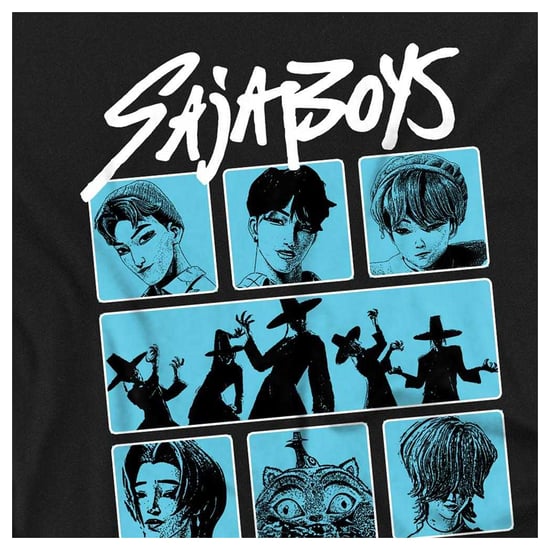 K-Pop Demon Hunters Unisex Volwassen Saja Jongens Geposteriseerde Vierkante Langsleef T-Shirt (Zwart) - Image 3