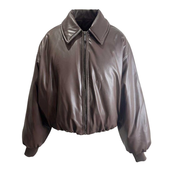 Kangol Bomberjack voor dames met effen geribde manchetten (Bruin) - Image 1