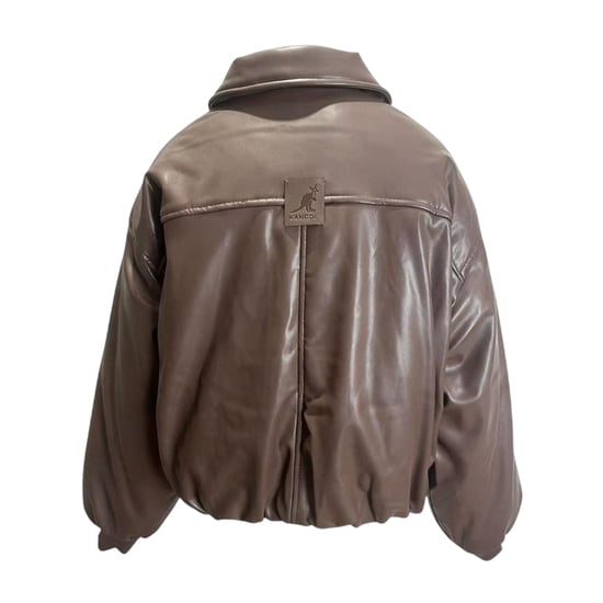 Kangol Bomberjack voor dames met effen geribde manchetten (Bruin) - Image 2
