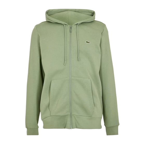 Lacoste Heren-hoodie met volledige ritssluiting van katoenmix en basic logo (Tijm Groen) - Image 2